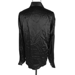 Womens Andres Silk Button Down Shirt Black Size L thumbnail 4