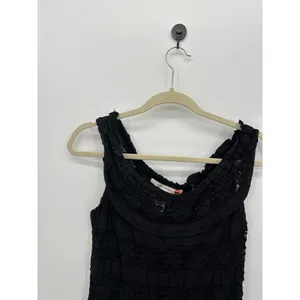 Max Studio Dress Womens Black Lace Whimsigoth Ruffle Dark‎ Fairy Grunge Size L thumbnail 4