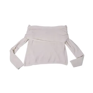 Abercrombie & Fitch Merino Wool Off Shoulder Sweater XXL Cream Cozy Old Money thumbnail 3