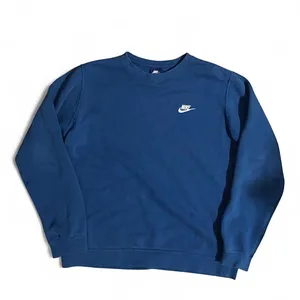 Nike Blue Crewneck Sweatshirt Swoosh Preppy Athleisure Sporty Long Sleeve Fleece Lined Sz L #Streetwear. Measurement in pics. thumbnail 2