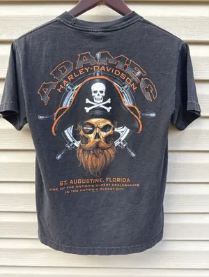 HARLEY DAVIDSON Women's Large Black Tshirt St.‎ Augustine, Florida Adamec thumbnail 1