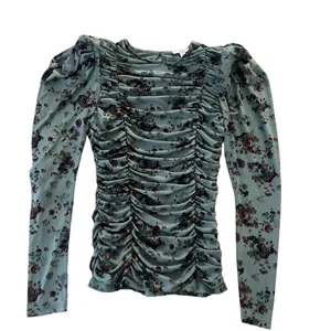Anthropologie Current Air Women's Floral Ruched Long Sleeved‎ Mesh Blouse Small thumbnail 5