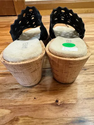Vaneli Camme Black wedge sandal Cork Heel Size 6.5 thumbnail 8