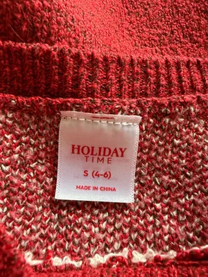 Holiday Time women's red winter tree long sleeve crewneck sequin sweater S thumbnail 8