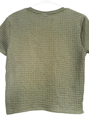 Abercrombie Olive Textured Short-Sleeve Top thumbnail 2