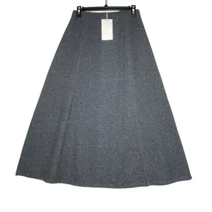 NWT ZARA Women’s Gray Sweater Knit Button Detail Midi Skirt Medium thumbnail 3
