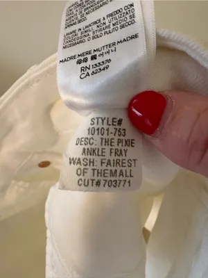 MOTHER The Pixie Ankle Fray‎ Size 29 White thumbnail 6