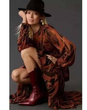 💕FARM RIO💕 Giraffes Black Puff Sleeve Maxi Dress ~ Giraffe Print Small S NWOT thumbnail 1