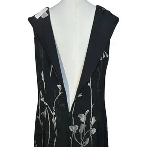 Casual Corner VTG Shift Dress Black Floral Sleeveless Maxi/Ankle SZ 12 Sheer thumbnail 11