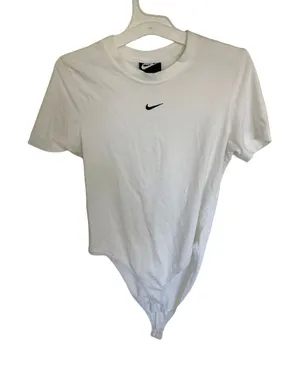 Nike White Short Sleeve Women's Bodysuit (Size Medium) thumbnail 1