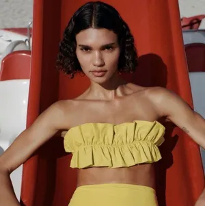 Zara Ruffle Swimsuit Top thumbnail 1