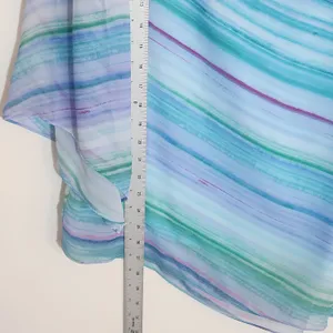 Chico's Colorful Stripe Asymmetrical Hem Tunic Blouse Size 1 (Medium) thumbnail 7