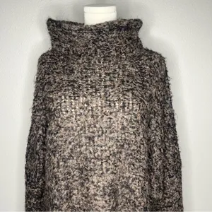 Free People Brown Alpaca Blend Knit Turtleneck She’s All That Tunic Sweater thumbnail 3