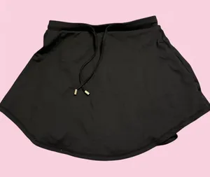 SheIn Black mini athletic skirt with drawstring thumbnail 1