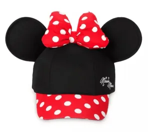 Walt‎ Disney World Parks Adult Baseball Hat Cap Minnie Mouse Ears Bow Polka Dot thumbnail 1
