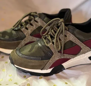 Steve Madden Olive Camo & Burgundy Crystal-Trim Sneaker thumbnail 1
