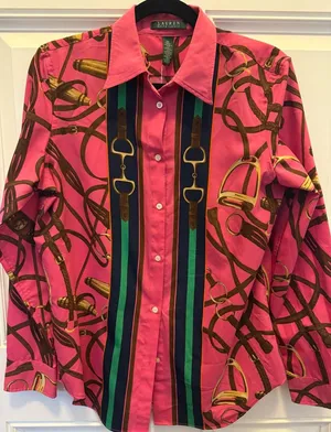 Ralph Lauren Pink Equestrian Button Down Shirt thumbnail 1