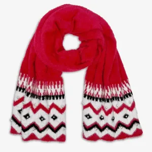 Boston Proper Pearl Embellished Scarf Red Multi thumbnail 1