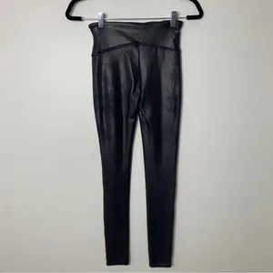 Spanx Shape Black Faux Leather Look at Me Now Fall Winter Leggings Pants Small thumbnail 4