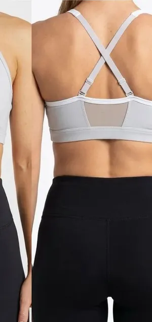 Gymshark FlexMotion Cross-Back Training Sports Bra in Light Grey. Size Medium thumbnail 1