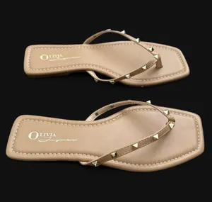 Olivia Ferguson Tan Gold Studded Sandals thumbnail 11