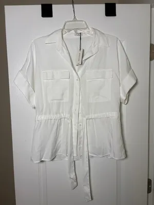 Aritzia Babaton Blue White Garner Shirt XS thumbnail 5
