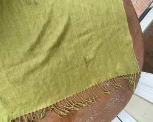 Pashmina cashmere green scarf thumbnail 4