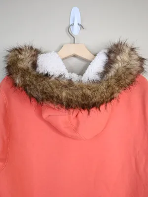 Green Tea Women's L Fur Trimmed Hooded Zip Front Jacket thumbnail 4