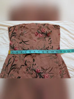Reformation Floral Strapless Midi Dress with Slit thumbnail 6