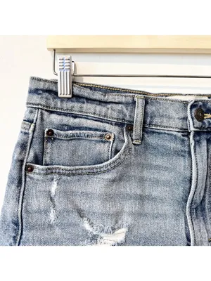 Abercrombie Distressed High Rise Jean Shorts 30 Y2K Grunge Festival Rodeo‎ Boho thumbnail 2
