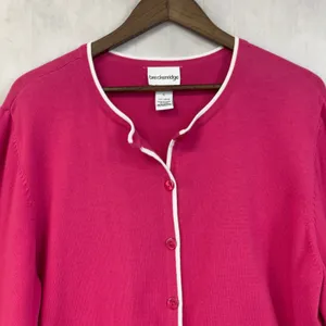 Breckenridge Cardigan Sweater Women XL Embroidered Cotton Cottage‎ Boho Indie thumbnail 2