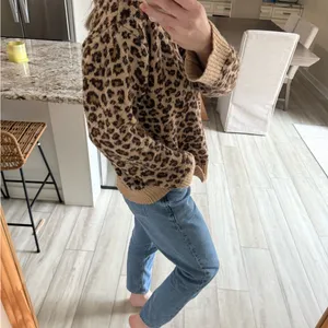 American Eagle Leopard Print Cozy Knit Pullover Sweater Size Small thumbnail 3