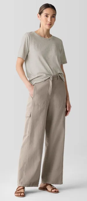 Eileen Fisher Garment-Dyed Utility Organic Cotton Cargo Pant Sz XS thumbnail 1