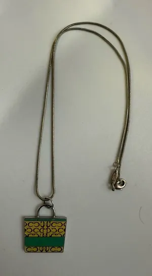 VTG Coach Sterling Silver Snake Chain Shopping Bag Pendant Necklace 18" 925 Y2K‎ thumbnail 1