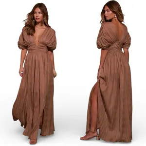 Vici Harvest Nights Plisse Empire Maxi Dress Bronze thumbnail 11