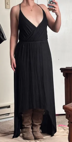 Apt. 9 Black V‑Neck Spaghetti Strap Maxi Dress thumbnail 1