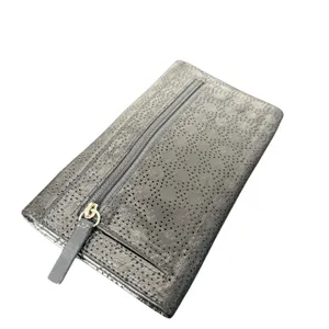 Lodis Black Leather Trifold Wallet Perforated‎ Flap Pocket Envelope Card Case ID thumbnail 9