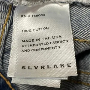 SLVRLAKE Women's Blue High Rise Straight Wide Leg Baggy Denim Jeans Size 30 thumbnail 4