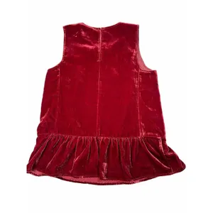 J CREW Peplum‎ Velvet Tank Sleeveless Wine Burgundy Drop Waist Velour Size 2 thumbnail 6