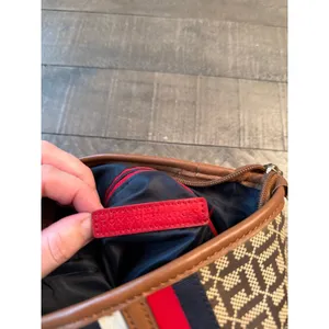 Vintage Tommy Hilfiger Crossbody bag. Brown Canvas Adjustable‎ Strap thumbnail 8