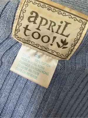 Vintage April too! Cornell long sweater coat duster cardigan blue velvet floral thumbnail 6