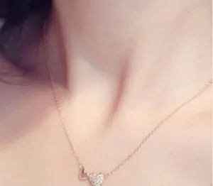 14K Rose Gold Plated Love Heart Pendant Necklace for Women thumbnail 5