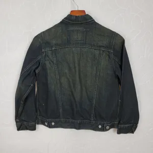 Levis Red Tab Trucker Denim Jacket Womens Medium Dark Wash Snap Closure 2 Pocket thumbnail 7