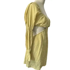Kittenish Jessie James Decker Yellow Cutout Mini Dress XS Long Sleeve Party thumbnail 9