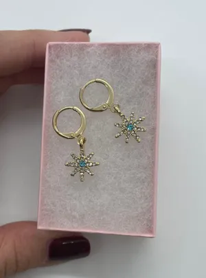 Celestial Star Dangle Earrings Gold thumbnail 1