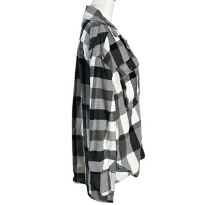 We The Free Free People Izzie Plaid Oversized Cargo Shirt Jacket Shacket Large Grunge 90s thumbnail 8