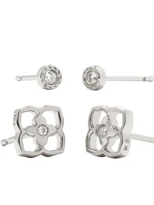Kendra Scott Iris Rhodium Over Brass Stud Earring Set thumbnail 6