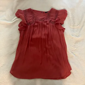 Ann Taylor Flutter Sleeveless Blouse with Crochet Detail thumbnail 1