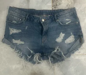 Denim Casual Blue Distressed Jean Shorts thumbnail 1