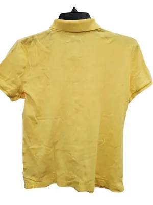 Lauren Ralph Lauren Vintage Women's Yellow Preppy Embroidered‎ Crest Polo Size M thumbnail 2